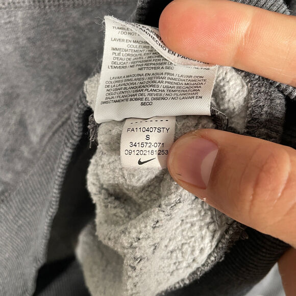 Nike Sportswear Hoodie Mens Small Gray Pullover Hooded Sweatshirt 341572 - Picture 7 of 8